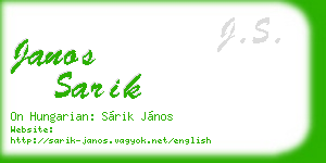 janos sarik business card