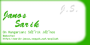 janos sarik business card